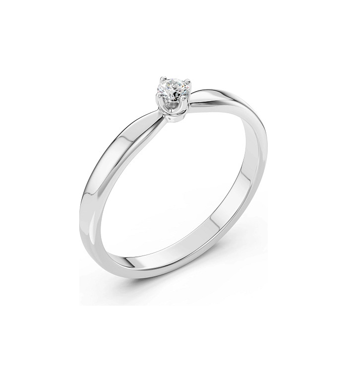 Cara пръстен с диамант 0.10 ct – ЗЛАТНО БИЖУ 14К K101-10041W(3.0)/14K