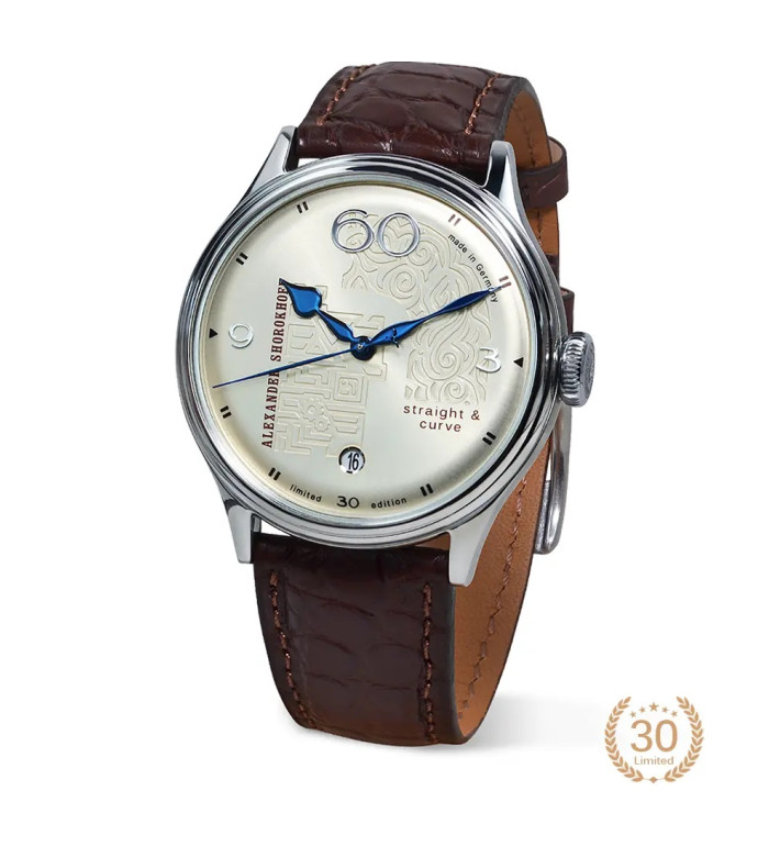 ALEXANDER SHOROKHOFF STRAIGHT & CURVE AUTOMATIC 39.5MM MEN'S WATCH LIMITED EDITION 30PCS AS.V7-SC2
