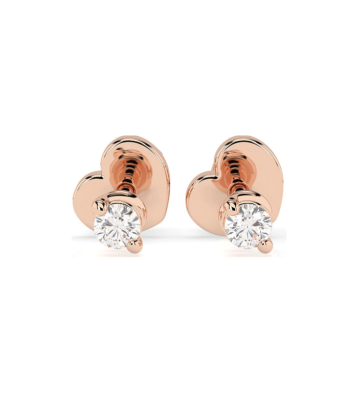 Cara обеци с диаманти 0.08 ct – ЗЛАТНО БИЖУ 14К K102-10032R(2.2)/14K