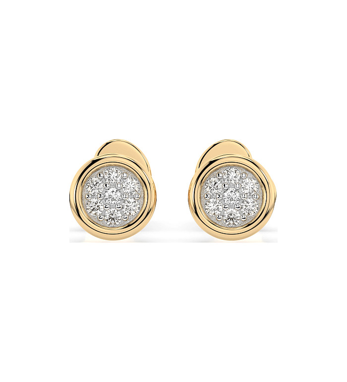 Cara обеци с диаманти 0.08 ct – ЗЛАТНО БИЖУ 14К K102-10068Y/14K
