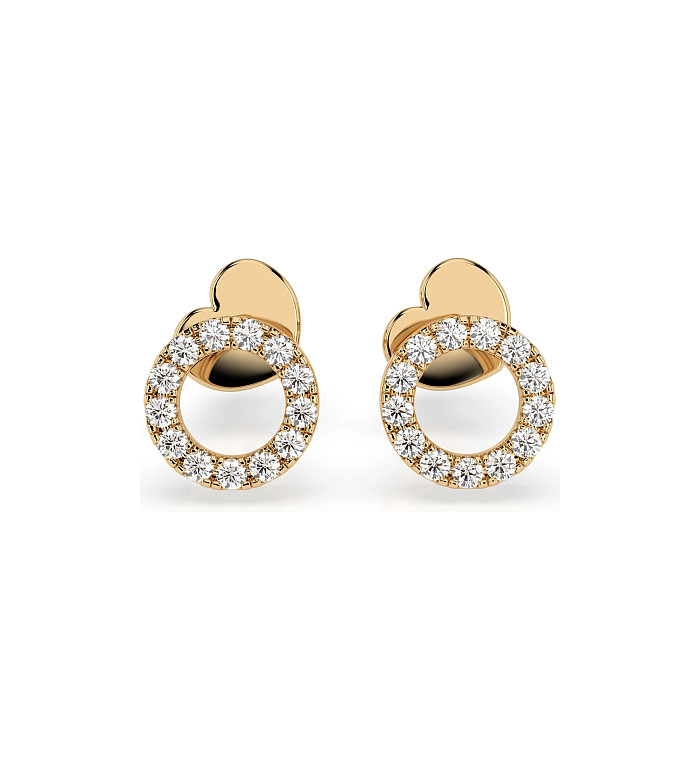 Cara обеци с диаманти 0.16 ct – ЗЛАТНО БИЖУ 14К K102-10055Y/14K