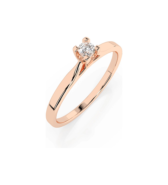 Cara пръстен с диамант 0.06 ct – ЗЛАТНО БИЖУ 14К K101-10034R(2.5)/14K