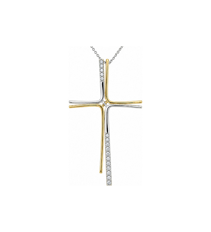 Cara Diamanti gold necklace with zirconia P1238