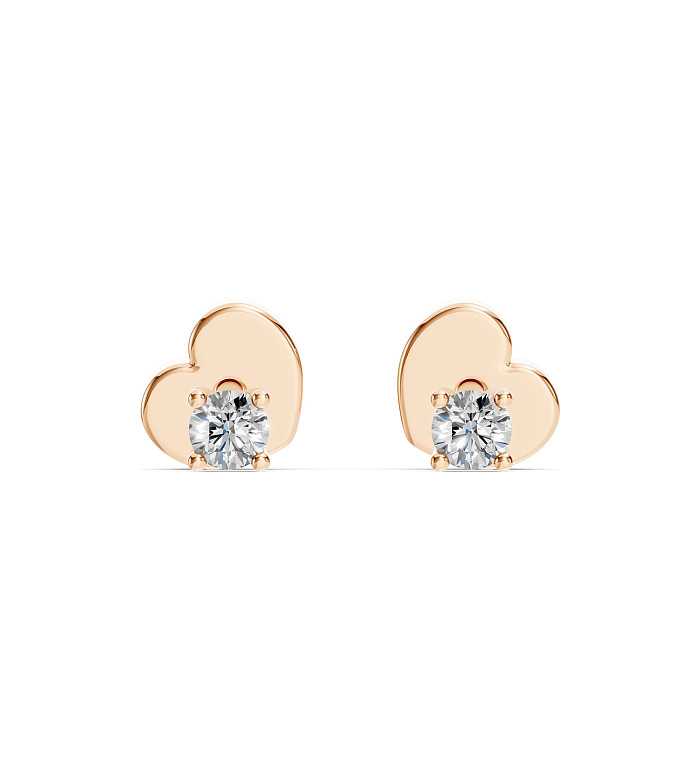 Cara обеци с диаманти 0.12 ct – ЗЛАТНО БИЖУ 14К K102-10012/1R(2.5)/14K