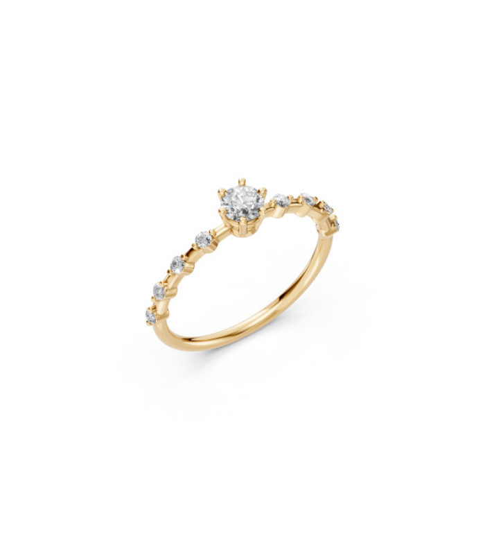 CARA Златен пръстен с диаманти 0.30+0,16 ct GIA сертификат K101-10144Y
