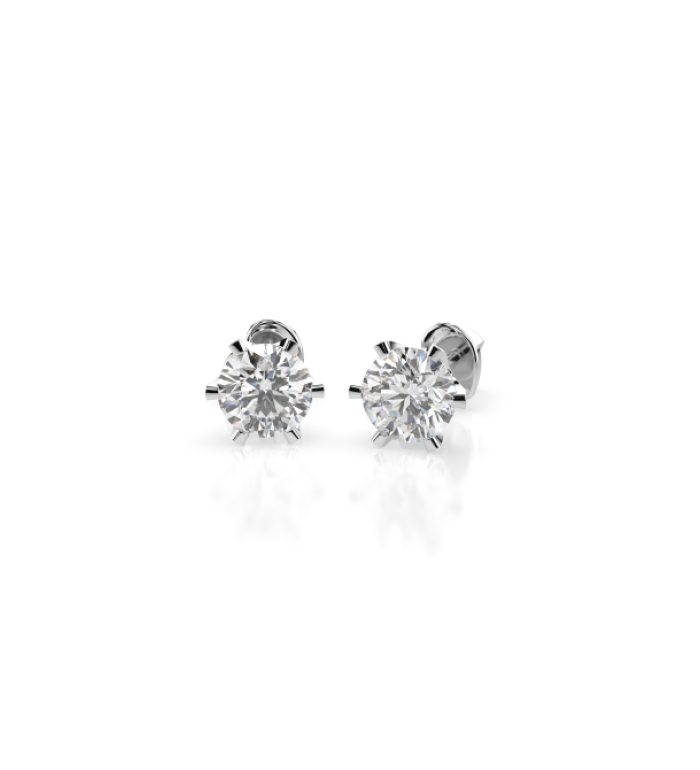 CARA Златни обеци с диаманти 1.00 ct GIA сертификат K102-10040W