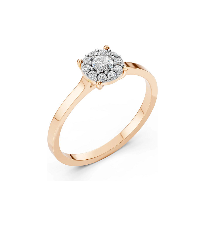 Cara пръстен с диаманти 0.15+0.15 ct – ЗЛАТНО БИЖУ 14К K101-10017/1R(3.4)/14K
