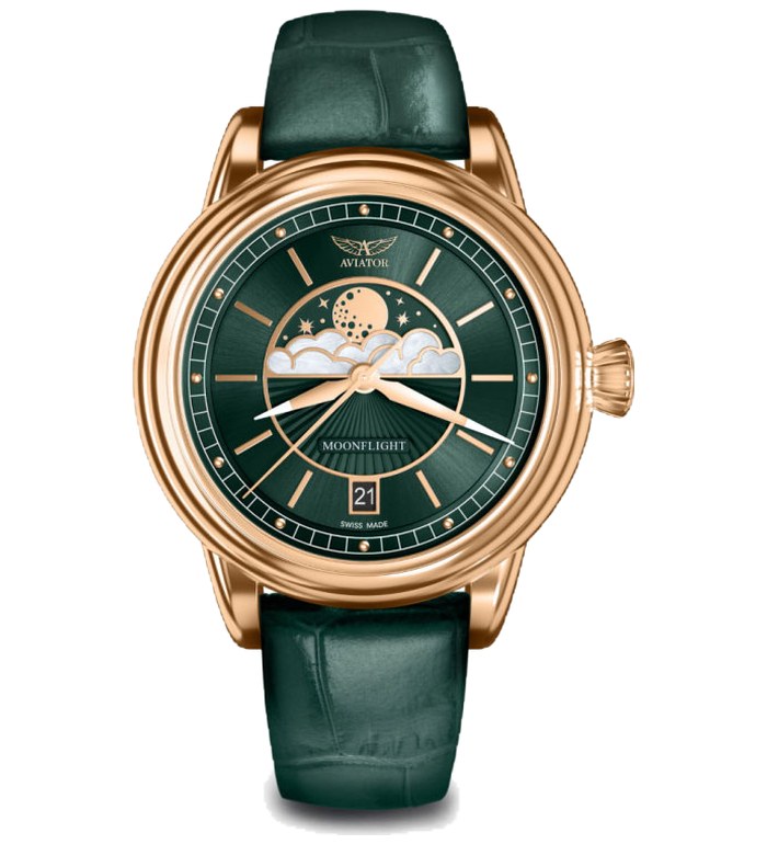 ЧАСОВНИК AVIATOR DOUGLAS MOONFLIGHT 36MM V.1.33.2.263.4
