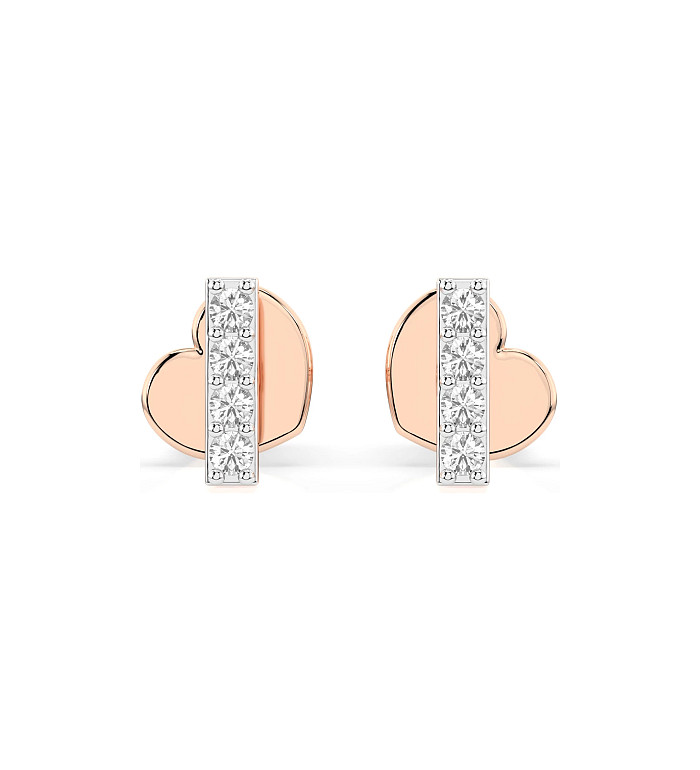 Cara обеци с диаманти 0.08 ct – ЗЛАТНО БИЖУ 14К K102-10069R/14K