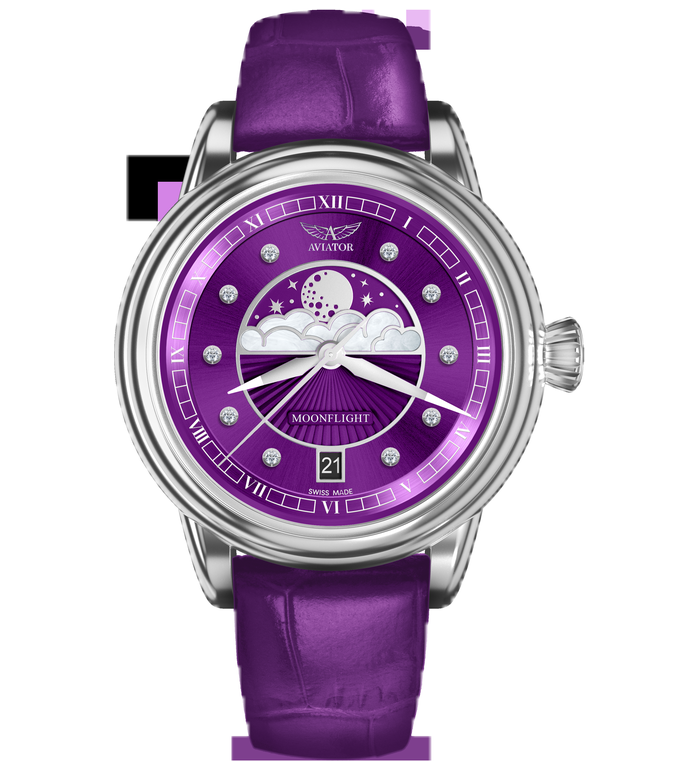 ЧАСОВНИК АVIATOR DOUGLAS MOONFLIGHT DIAMONDS 36MM V.1.33.0.361.4