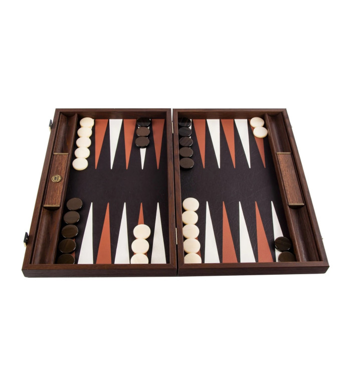 LUXURY BACKGAMMON FOR GAME MANOPOULOS - CROCODILE TOTE ANTIQUE BROWN, 60 X 48 CM, GENUINE LEATHER