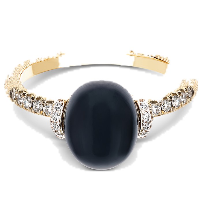 NANIS DANCING MYSTERY BLACK ONYX ПРЪСТЕН ОНИКС, ДИАМАНТИ AS5-599