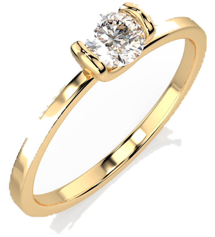CARA Златен пръстен с диамант 0.3 Ct GIA сертификат K101-10016Y