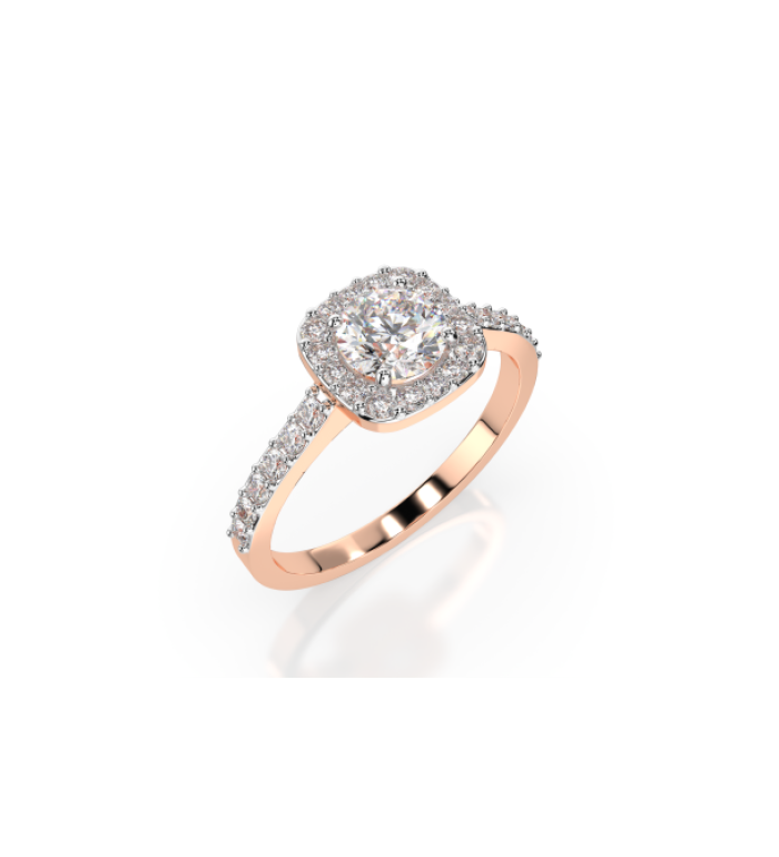 CARA Златен пръстен с диаманти 0.30+0.27 ct GIA сертификат K101-10152R 
