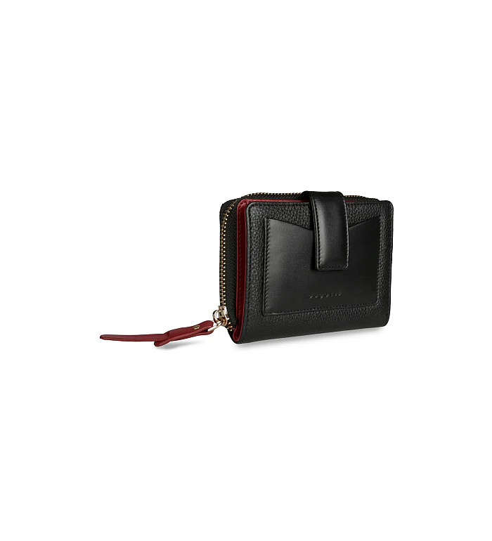 Дамски портфейл Bugatti - Viola S, RFID защита, черен/червен