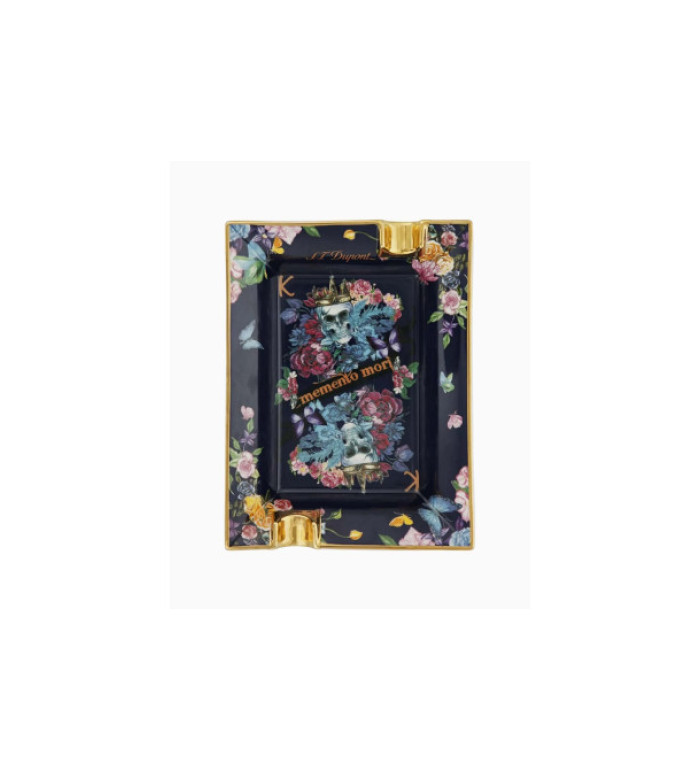 ПЕПЕЛНИК ЗА ПУРИ S.T.DUPONT PORCELAIN SKULL & FLOWERS 6410
