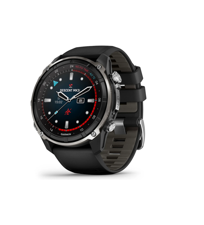 GARMIN DESCENT™ MK3I 51MM SILVER И BLACK PVD ТИТАН С BLACK/PEBBLE GREY СИЛИКОНОВА КАИШКА 010-02752-08