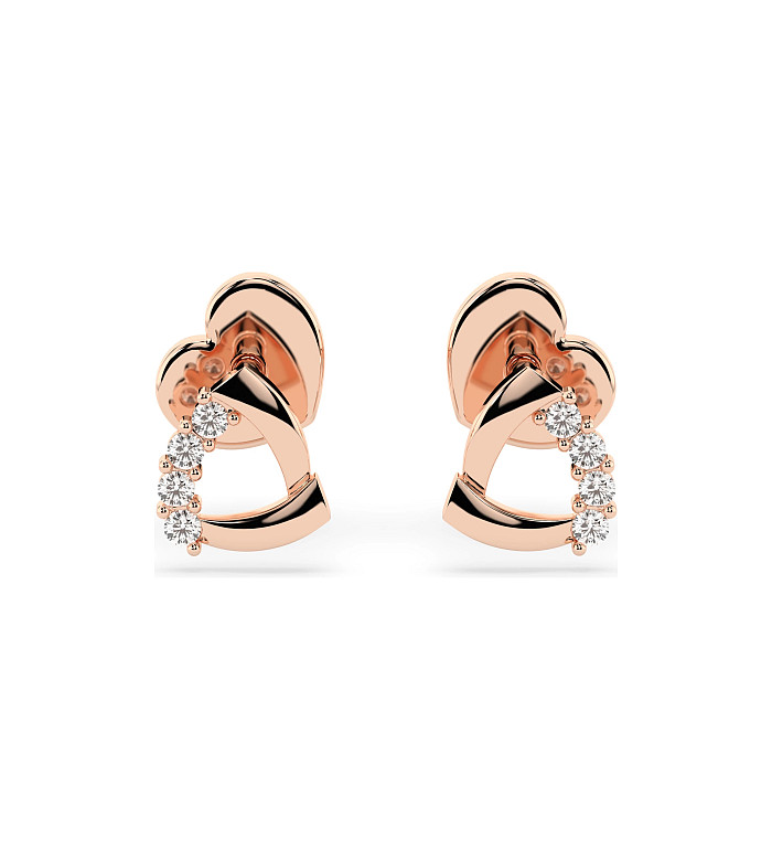 Cara обеци с диаманти 0.05 ct – ЗЛАТНО БИЖУ 14К K102-10061R/14K