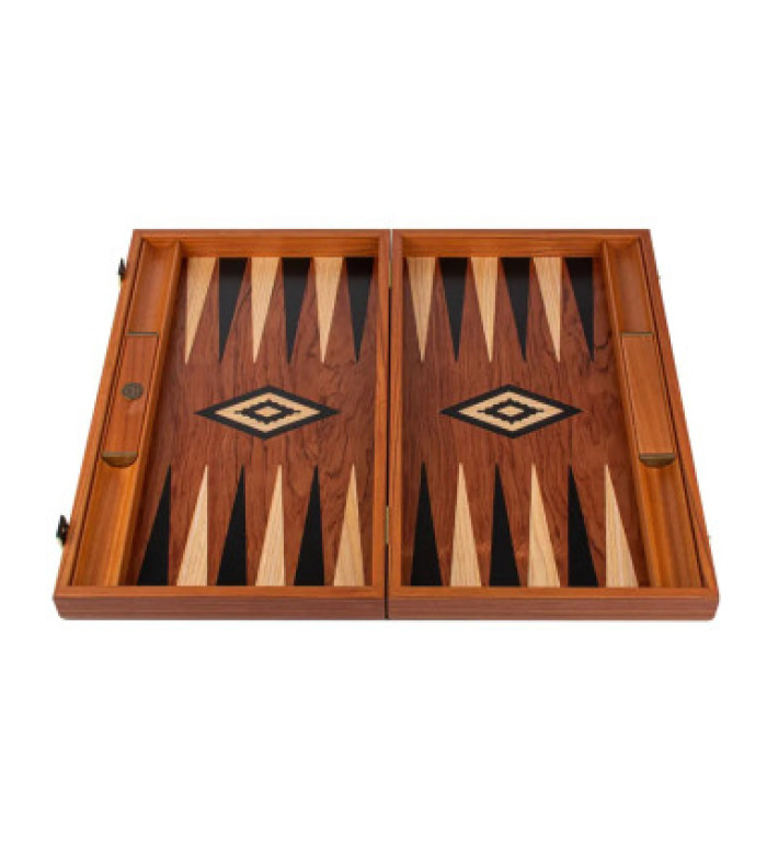 Табла за игра Manopoulos - Rosewood Black & Oak Points, 48 x 53 см