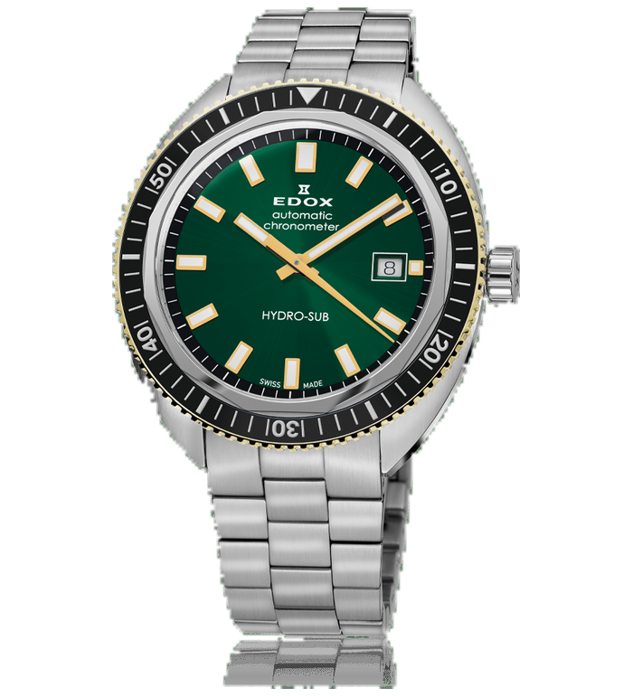 EDOX HYDRO-SUB DATE AUTOMATIC CHRONOMETER 42MM MEN'S WATCH LIMITED EDITION 500PCS 80128 357JNM VID