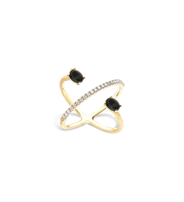 NANIS DANCING MYSTERY BLACK ONYX ПРЪСТЕН ОНИКС, ДИАМАНТИ AS53-597