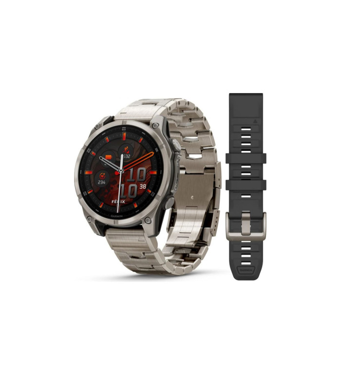 GARMIN FENIX 8 47MM AMOLED SAPPHIRE TITANIUM С VENTED ТИТАНИЕВА КАИШКА 010-02904-40