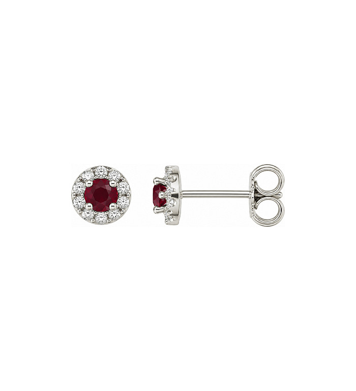 Cara Diamanti gold earrings with diamonds and rubies BB0364R
