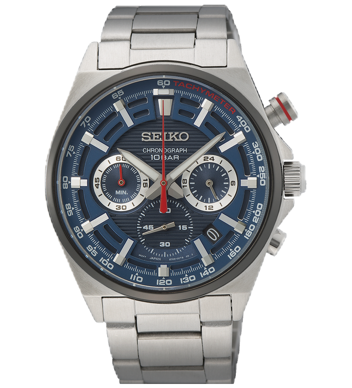 SEIKO SPORT CHRONO RACING 41MM MEN'S WATCH SSB407P1
