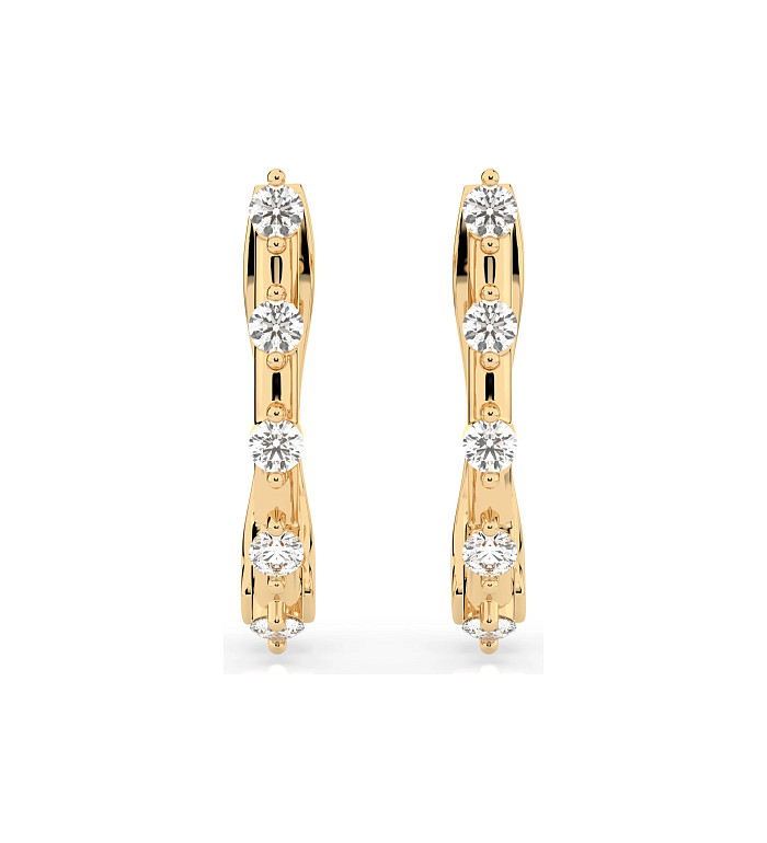 Cara обеци с диаманти 0.20 ct – ЗЛАТНО БИЖУ 14К K102-10145Y/14K