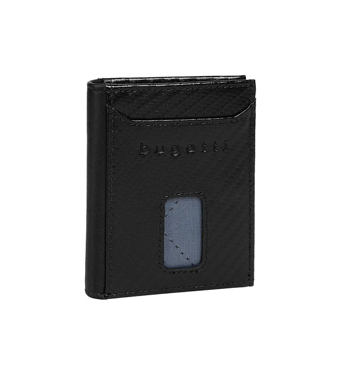 Калъф за карти и документи Bugatti - Secure Slim Carbon, 7 CC, черен