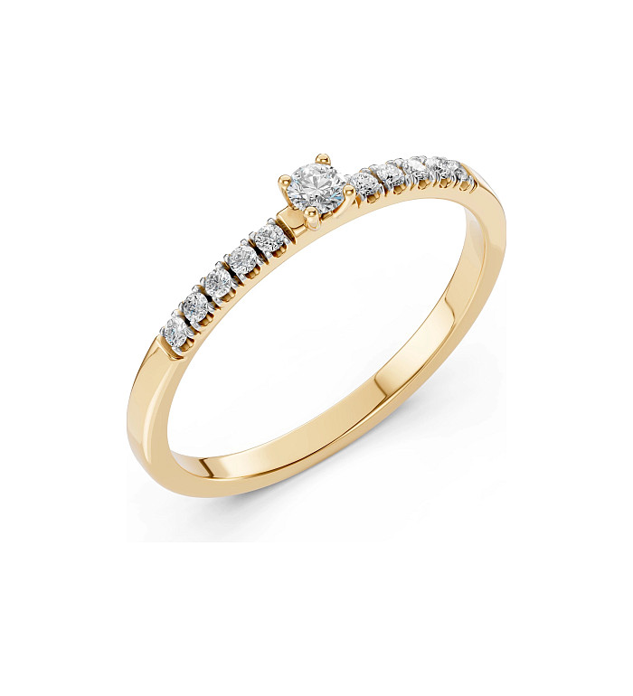 Cara пръстен с диаманти 0.07+0.10 ct – ЗЛАТНО БИЖУ 14К K101-10126/2Y(2.6)/14K