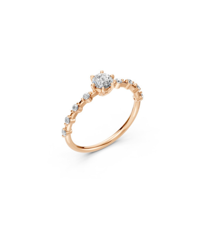 CARA Златен пръстен с диаманти 0.40+0.16 ct GIA сертификат K101-10190Y