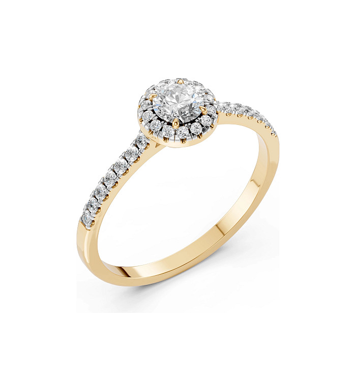 Cara пръстен с диаманти 0.35+0.29 ct GIA сертификат – ЗЛАТНО БИЖУ 14К K101-10095Y(4.5)/14K