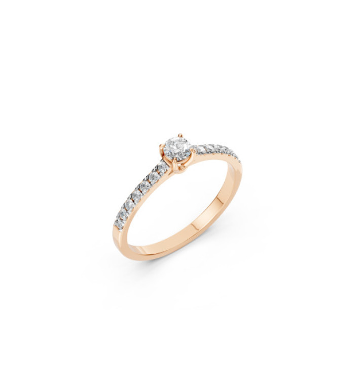 CARA Златен пръстен с диаманти 0.30 + 0.21 ct GIA сертификат K101-10012R