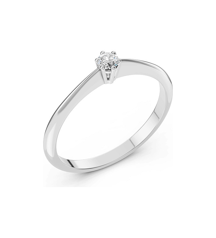 Cara пръстен с диамант 0.10 ct – ЗЛАТНО БИЖУ 14К K101-10027W(3.0)/14K