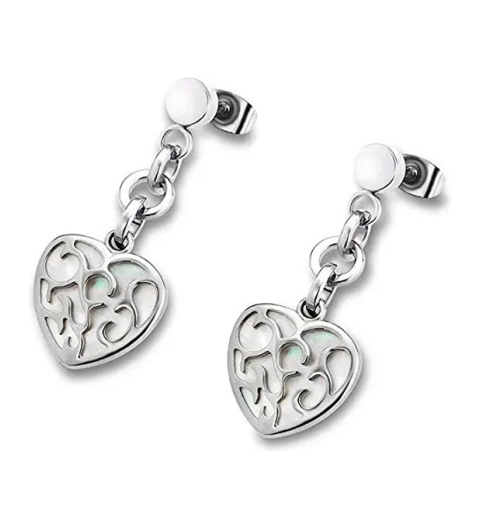 Lotus Style Woman's Heart стоманени обеци LS1669-4/1