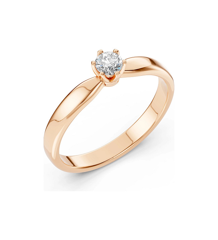 Cara пръстен с диамант 0.20 ct – ЗЛАТНО БИЖУ 14К K101-10040R(3.7)/14K