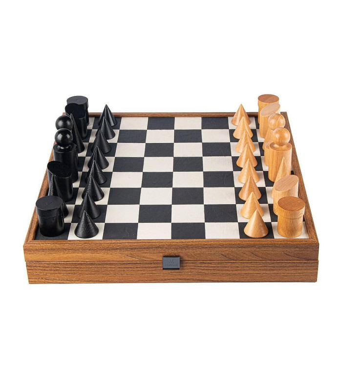 LUXURY CHESS MANOPOULOS - BAUHAUS STYLE BLACK & WHITE, 40X40 CM