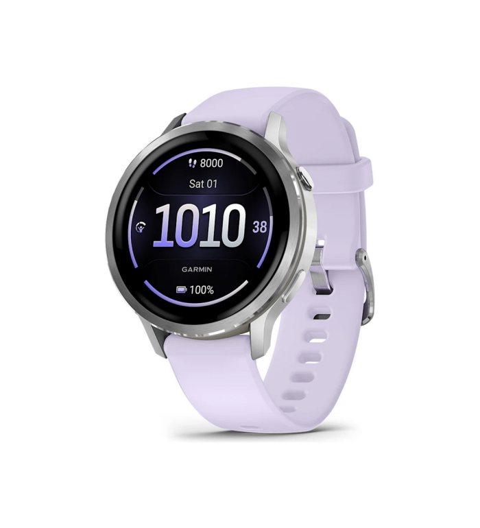 ЧАСОВНИК GARMIN VENU 4 41ММ SILVER С PERIWINKLE СИЛИКОНОВА КАИШКА 010-03013-01