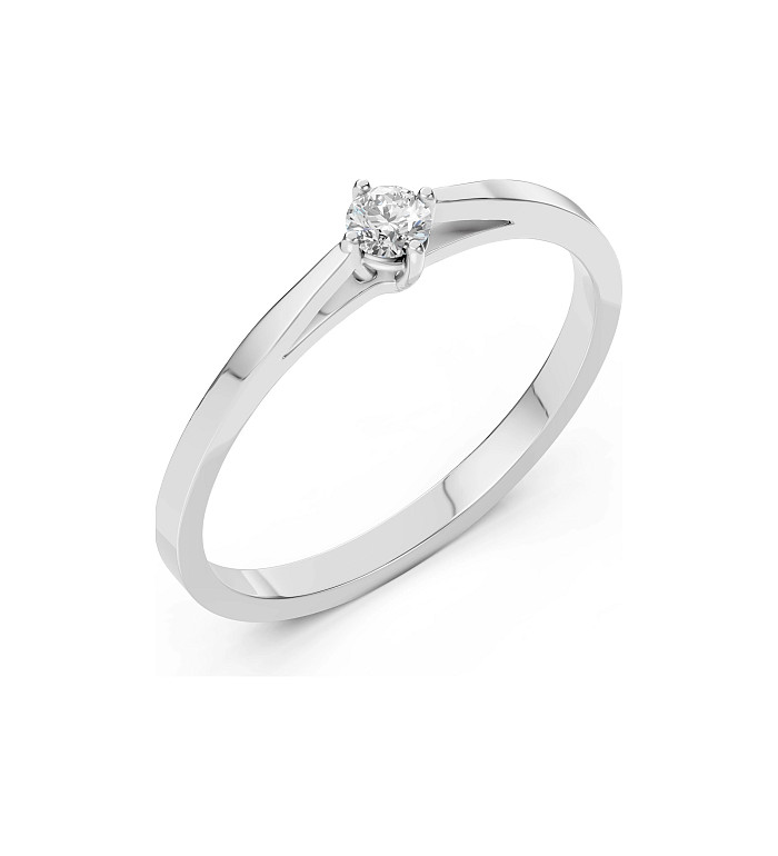 Cara пръстен с диамант 0.10 ct – ЗЛАТНО БИЖУ 14К K101-10125W(3.0)/14K