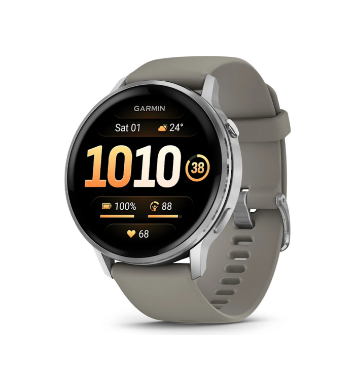 ЧАСОВНИК GARMIN VENU 4 45ММ SILVER С SILVER GRAY СИЛИКОНОВА КАИШКА 010-03014-01