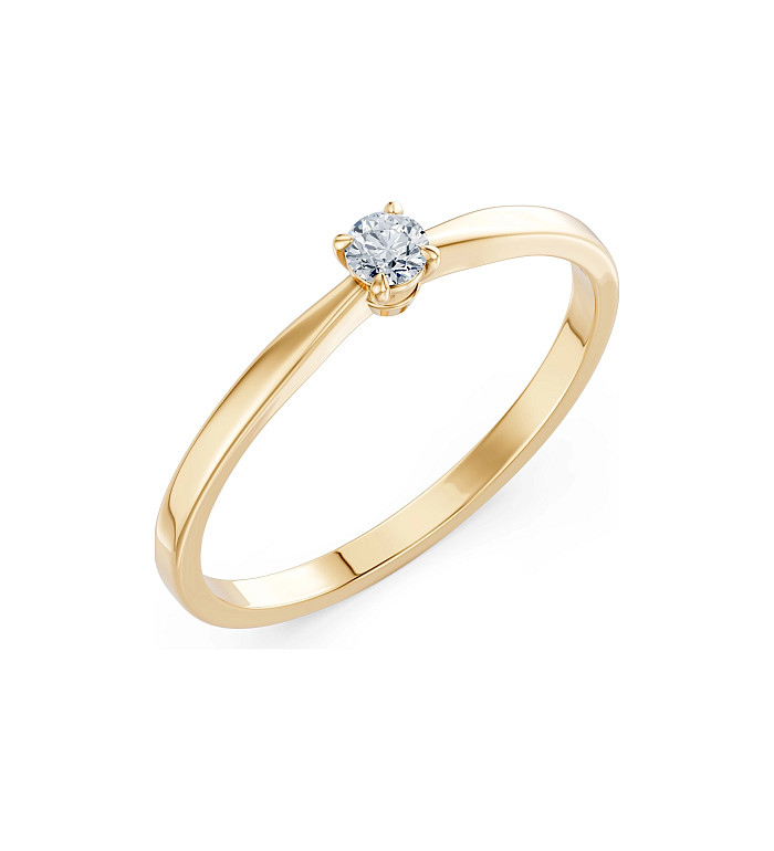Cara пръстен с диамант 0.10 ct – ЗЛАТНО БИЖУ 14К K101-10116Y(3.0)/14K