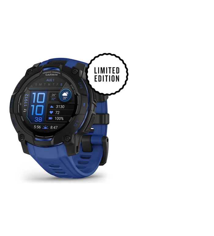 GARMIN INSTINCT 3 AMOLED BLACK С BOLT BLUE LIMITED EDITION 45MM 010-02936-03