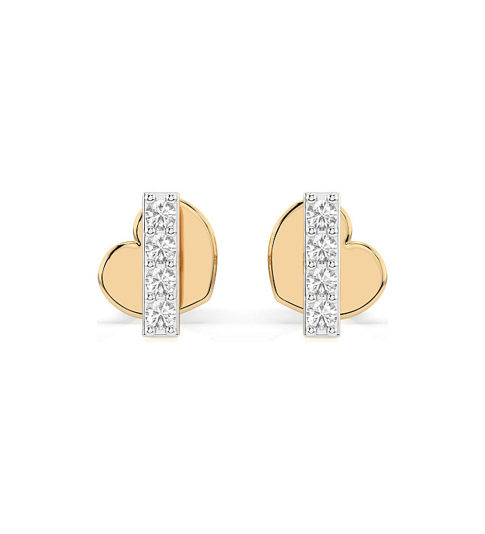 Cara обеци с диаманти 0.08 ct – ЗЛАТНО БИЖУ 14К K102-10069Y/14K