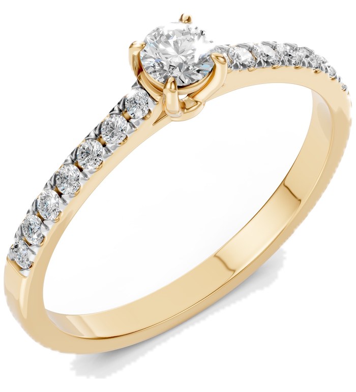 CARA Златен пръстен с диаманти 0.30 + 0.21 ct GIA сертификат K101-10012Y