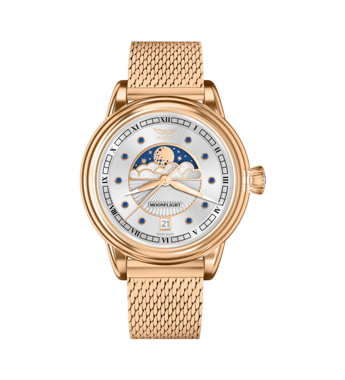 Часовник AVIATOR DOUGLAS MOONFLIGHT GEMSTONE EDITION BLUE SAPHIRE 36M V.1.33.2.416.5