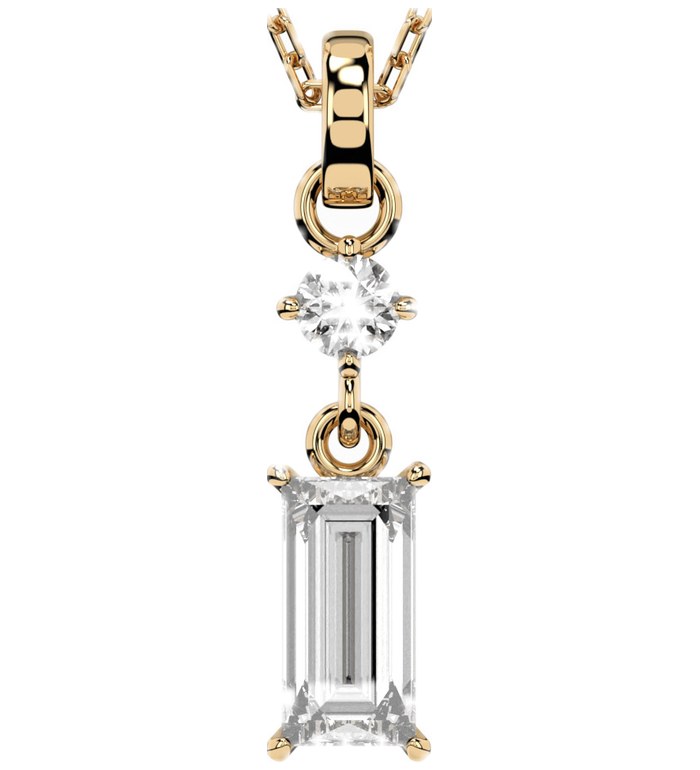 CARA Златно колие с диаманти 0,04+0,30 ct GIA сертификат K104-10071/2Y (0,30)