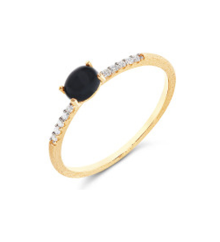 NANIS DANCING MYSTERY BLACK ONYX ПРЪСТЕН ОНИКС, ДИАМАНТИ AS9-599