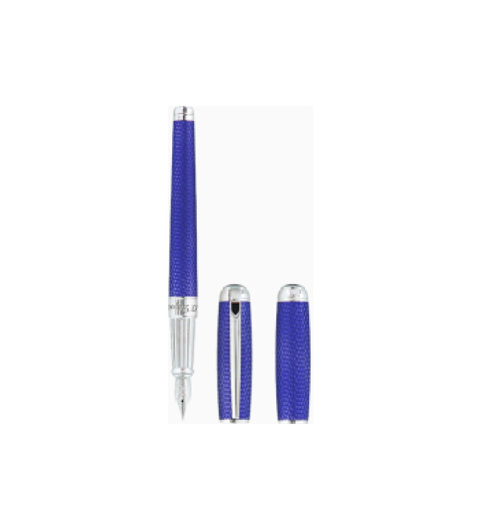 Писалка S.T.Dupont LINE D LARGE OCEAN BLUE AND PALLADIUM LACQUERED FIREHEAD GUILLOCHE 410001L