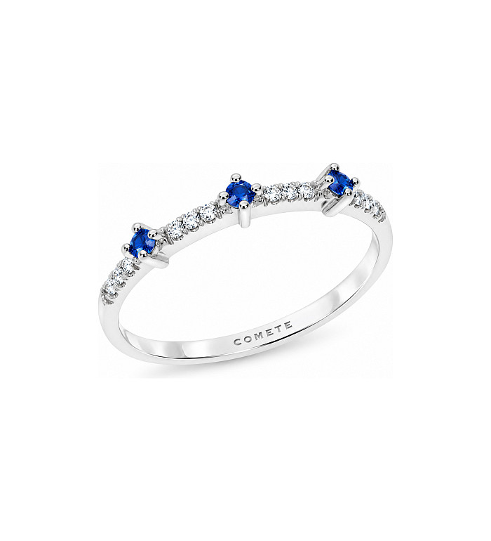 Comete gold ring with diamonds and sapphires ANB2476